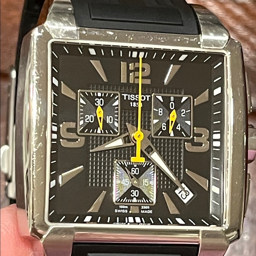 Tissot Black and Silver Chronograph Watch